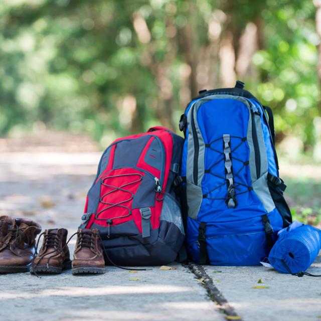 Vecteezy Backpack And Shoes Backpackers Rest On The Road While Going Hiking 3094632